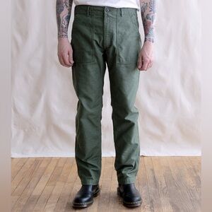 OrSlow Japan slim fit fatigue pants in green